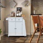 Rolling Kitchen Island Cart with Storage and Wheels