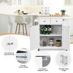 Rolling Kitchen Island Cart with Storage and Wheels
