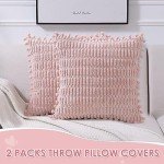2 Pack Striped Pom-Pom Throw Pillow Covers