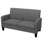 Dark Grey 2-Seater Sofa with Pinewood Frame
