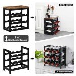 Bamboo 6-Tier Wine Rack with Tabletop Storage