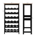 Bamboo 6-Tier Wine Rack with Tabletop Storage