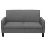 Dark Grey 2-Seater Sofa with Pinewood Frame