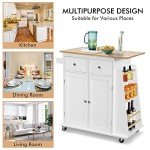 Rolling Kitchen Island Cart with Storage and Wheels