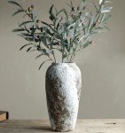 Rustic Ceramic Tall Flower Vase for Home Decor