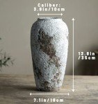 Rustic Ceramic Tall Flower Vase for Home Decor