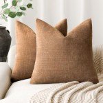 Two Soft Textured Square Decorative Pillow Covers