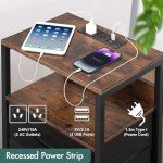 3-Tier Nightstand with Charging Station and Drawers