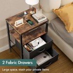 3-Tier Nightstand with Charging Station and Drawers