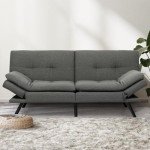 Modern 3-Seater Convertible Sofa Bed - Grey