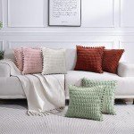 2 Pack Striped Pom-Pom Throw Pillow Covers