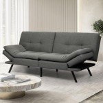 Modern 3-Seater Convertible Sofa Bed - Grey