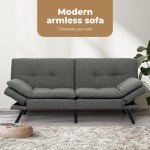 Modern 3-Seater Convertible Sofa Bed - Grey