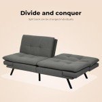Modern 3-Seater Convertible Sofa Bed - Grey
