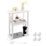 Viviendo Industrial Style End Table with Charging Station