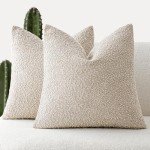 Textured Boucle Throw Pillow Covers - Set of 2