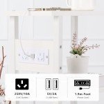 Viviendo Industrial Style End Table with Charging Station