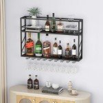 2-Tier Metal Wall Mounted Wine Rack