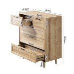 5-Drawer Tallboy Chest of Drawers in Natural