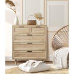 5-Drawer Tallboy Chest of Drawers in Natural