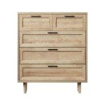 5-Drawer Tallboy Chest of Drawers in Natural