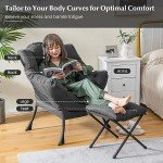 Modern Lazy Chair with Ottoman and Storage Pocket