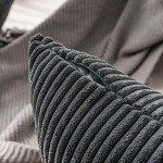 Fluffy Dark Grey Velvet Throw Pillow Covers - 2 Pack