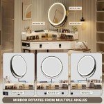Modern Corner Vanity Set with Mirror and Lights