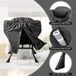 Modern Lazy Chair with Ottoman and Storage Pocket