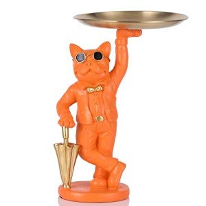 Bulldog Statue with Key Tray and Decorative Bowl