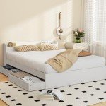 Artiss Pine Wood Double Bed Frame with Storage