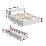 Artiss Pine Wood Double Bed Frame with Storage
