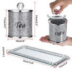 JUXYES 4-Piece Crushed Diamond Canister Set
