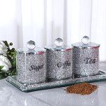 JUXYES 4-Piece Crushed Diamond Canister Set