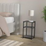 VASAGLE Small End Table in Misty Gray & Black