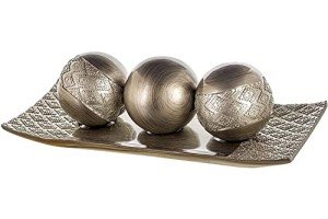 Dublin Decorative Tray and Orbs Set - Silver