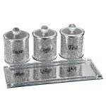 JUXYES 4-Piece Crushed Diamond Canister Set