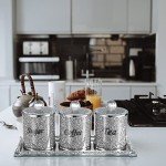 JUXYES 4-Piece Crushed Diamond Canister Set