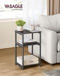 VASAGLE Small End Table in Misty Gray & Black