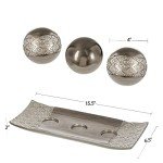 Dublin Decorative Tray and Orbs Set - Silver