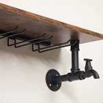 Industrial Pipe Wine Rack with Stem Glass Holder