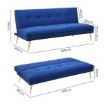 Velvet 2-Seater Sofa Bed for Small Spaces