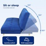 Velvet 2-Seater Sofa Bed for Small Spaces