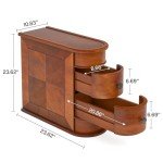 Solid Wood End Table with 2 Drawers - Walnut