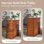 Solid Wood End Table with 2 Drawers - Walnut