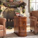 Solid Wood End Table with 2 Drawers - Walnut