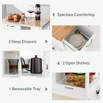 Rolling Kitchen Island Cart with Storage and Wheels