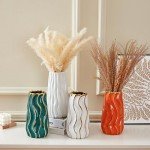 White Vertical Stripe Ceramic Flower Vase