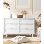 Stylish 6-Drawer Wooden Dresser for Any Room