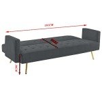 Grey Velvet 3-Seater Sofa Bed & Recliner